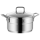 WMF Kochtopf klein 16cm, Fleischtopf Induktion, stapelbar, Cromargan Edelstahl poliert, spülmaschinengeeignet