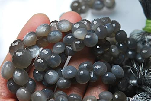 Pierre de lune grise en briolettes facettées oignon de 10-14mm LKBEADS pour création de bijoux uniques