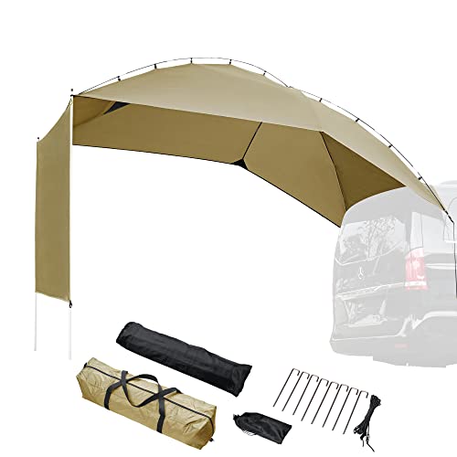 Yescom 8X11X7Ft Waterproof Car Awning Portable Camping Sun Shelter For Suv Truck Van Beach Outdoor Brown #TOP2
