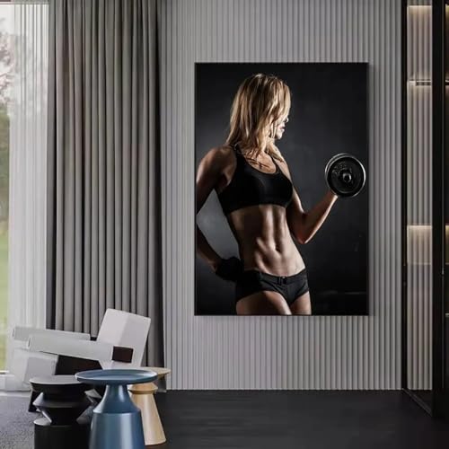 Peinture sur toile premium femme athlétique tableau de décoration d'intérieur 50x70 cm