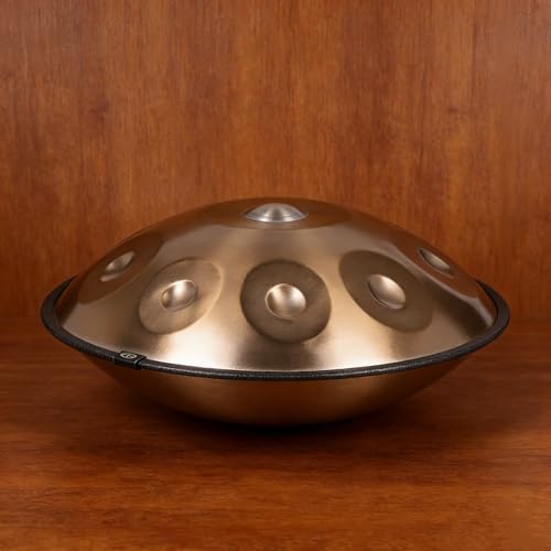 Handpan de acero inoxidable dorado 9 notas profesional miniatura 7