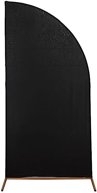 Miniatura 9 de Balsa Circle 6 x 3 pies, color beige mate, de elastano, media luna, arco de boda, telón de fondo, cubierta de soporte, fiesta, eventos, recepción,