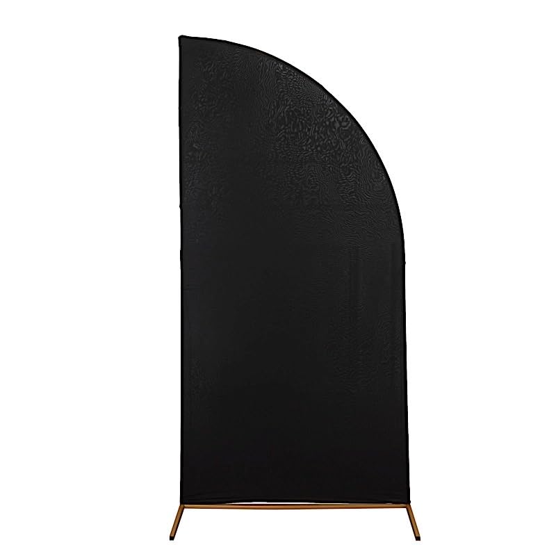 Balsa Circle 6x3 feet Matte Black Fitted Spandex Half Moon Wedding Arch Backdrop Stand Cover Party Events Reception Decorations Supplies
