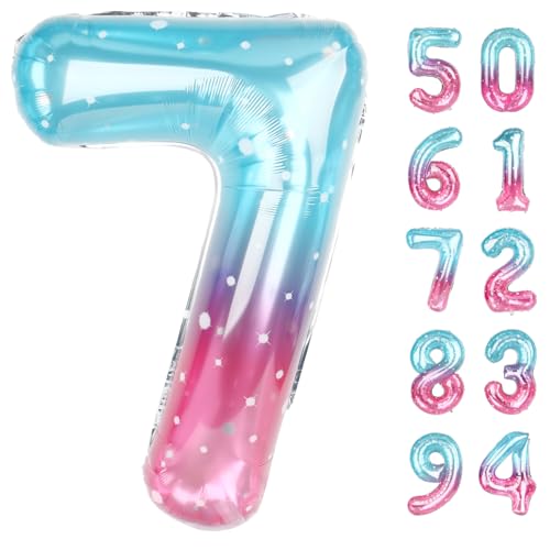 StarrySky 7 Balloon - Number Balloon 40 Inch, 7th StarrySky Decorations