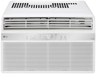 LG LW8024RSMX Window Conditioner, Wi-Fi Enabled w/Remote, 350 Sq.Ft, 4-Way Air Deflection, 3 Cooling and Fan Speeds, 115V, 8,000 BTU, White