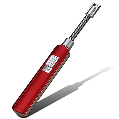 Traioy Plasma Arc Lighter Rechargeable Windproof Flameless Long Neck 360° Curved Rotation
