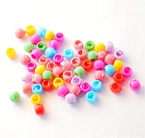 50 Hair Claw Clips Mini Hair Bangs Rainbow Beads Clip Cute Candy Colors Plastic Hairpins Hair Braids Maker Beads Head Wear Hair Accessories For Kids Girls Women #TOP15