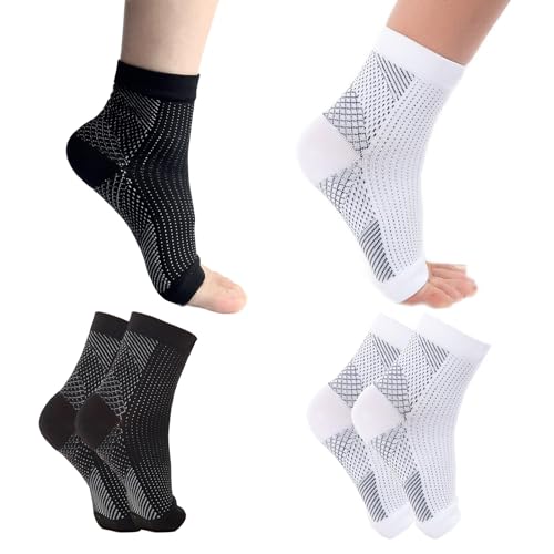 MEETTIKEY 2 PCS Calcetines Compresión Hombre, Calcetines Fascitis Plantar Cómodo y Transpirable Calcetines de Compresion Adecuado para Niños y Niñas para Proteger los Tobillos