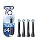 Oral-B iO Ultimate Clean Black Cabezales de Recambio Tamaño Buzón, Pack de 4 Recambios Originales para Cepillos de Dientes Eléctricos