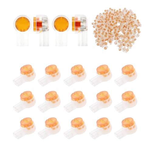 200 Piezas Conectores de Empalme UY, Conectores de Cable 2 Puertos, Conectores para Cables Telefónicos, Diseño Relleno de Gel, Compatibles para Rango de Temperatura de -40 a 140°F