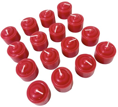 Tealight Candles Red Color 16Pcs Scented Candles 3.5cm Round x 3cm Height Tealight Strawberry Scented Candles (AQTL TealightRedCandles 16Pcs)