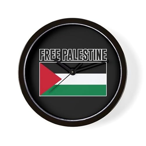 CafePress Free Palestine 10" Wall Clock for Livingroom, Kitchen, or Office