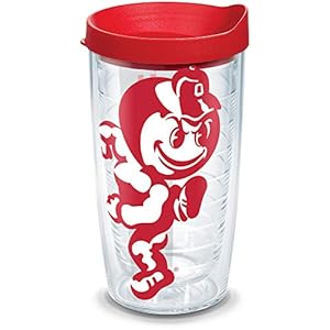 Tervis Ohio State Buckeyes Mascot Colossal Tumbler with Wrap and Red Lid 16oz, Clear