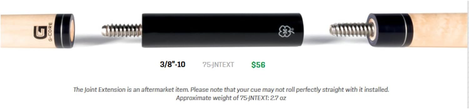 McDermott 75-JNTEXT 4-inch 3/8 x 10 Joint Extension Pool Cue Stick Extender