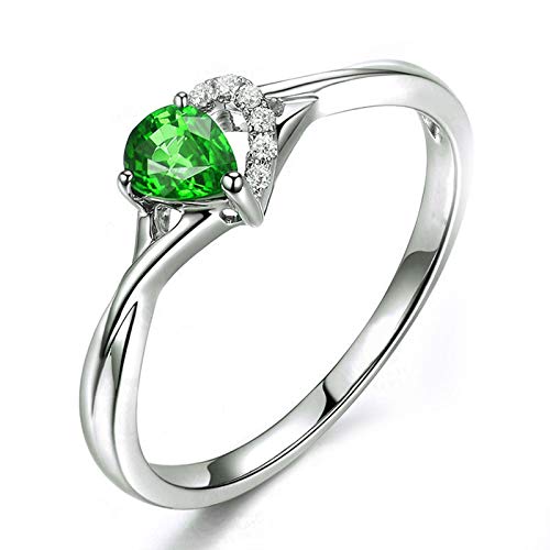 Bague de fiançailles argent cœur avec zirconium vert : le bijou idéal pour elle