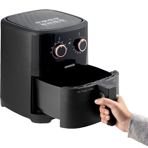 Image of KENWOOD Airfryer + Grill XL 4.5L 1300W Air Fryer with Grill Function, Recipe Book, Rapid Hot Air Circulation for Frying, Grilling, Broiling, Roasting, Baking and Toasting HFP40.000BK Black