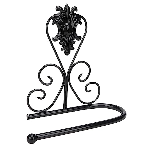 Wall Mounted Paper Towel Holders, Iron Inside Cabinet Paper Towel Holder Cabinet Paper Towel Holder Kitchen Towel Rack Shop Towel Holder for Kitchen Bathroom (Black)