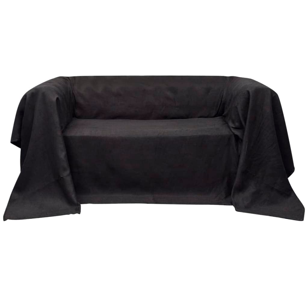 Housse de canapé micro-suède anthracite pour rénover un meuble usé