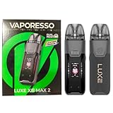For Vaporesso Luxe XR Max 2 Kit Dual Mesh 80 W | Batería 3200 mAh | 5 ml Pod vacía LUXE XR MTL+DTL | GTX Mesh Coil 0,8Ω + 0,2Ω | Bloqueo A-Lock | Modos SMART/ECO/PULSE (Cuero gris) - No Nicotine