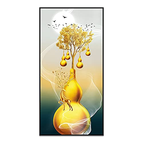 Broderie diamant 5D gourde dorée en strass cristal premium