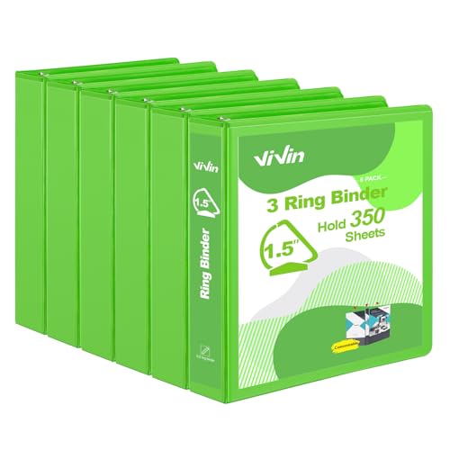 Classeur 3 anneaux anti-transfert d'encre vert lot de 6 classeurs