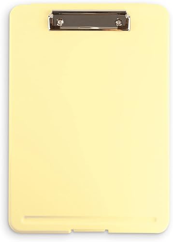Miniatura 9 de Portapapeles de plástico delgado estilo enfermería, tapa que se levanta para guardar papeles, tamaño apropiado para estudiantes y profesores