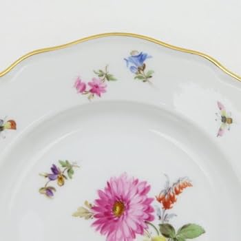 マイセン　飾り皿　フラワーブーケ　花柄金縁プレート マイセン 飾り皿 フラワーブーケ 花柄金縁プレート