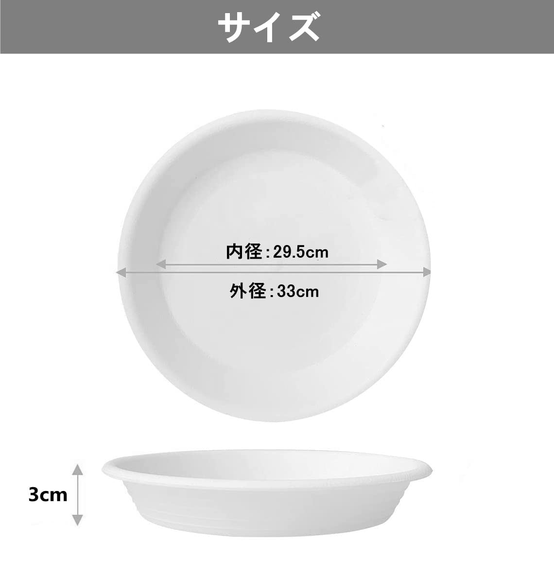 Amazon | Aremo プランター用受皿 33cm 5個セット 鉢皿 植木鉢受け皿