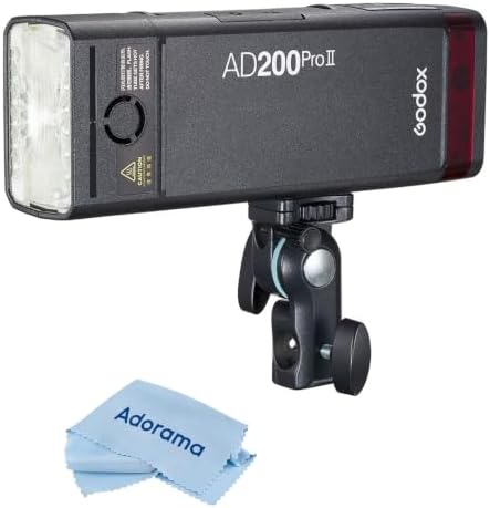 Godox AD200Pro II TTL Pocket Flash, 200Ws Portable Off-Camera Speedlight with 2.4GHz Wireless Radio, TTL/HSS, Rechargeable Battery, Magnetic Accessories, Bundle with Microfiber Cleaning Cloth image 4