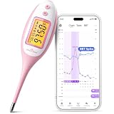 Easy@Home Bluetooth Basal Thermometer: Smart BBT for Ovulation with Large Backlit LCD Screen, 1/100th High-Precision Tracker & 30-Reading Memory | Compatible Premom App | EBT-770