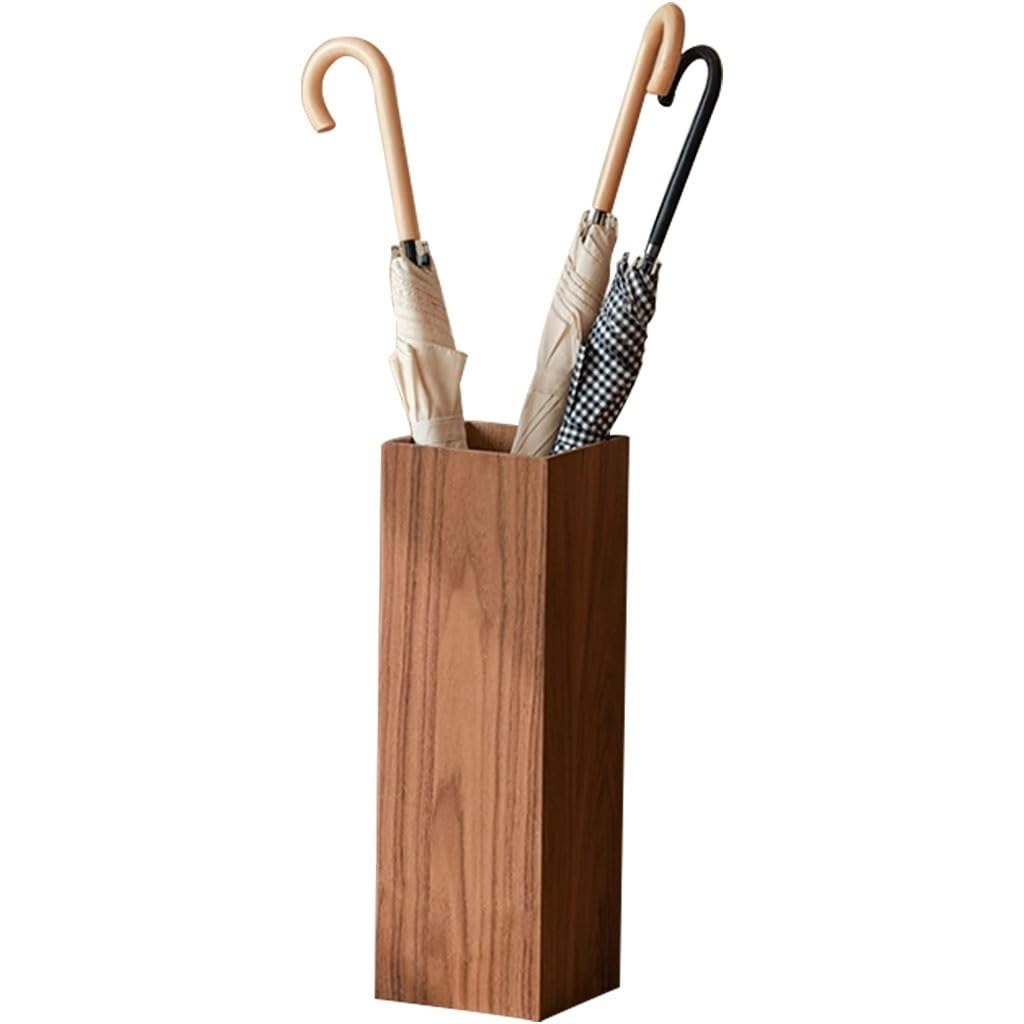 SBJKLYRN umbrella stand, Wooden, Hotel Entrance Umbrella Bucket, Umbrella Basket With Drain Tray(B)