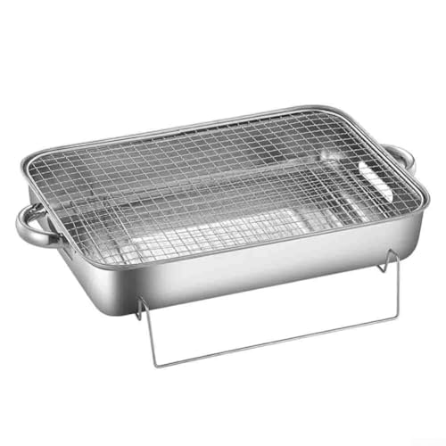 Parrilla de carbón portátil para acampar y fiestas en casa con flujo de aire ajustable y accesorios esenciales