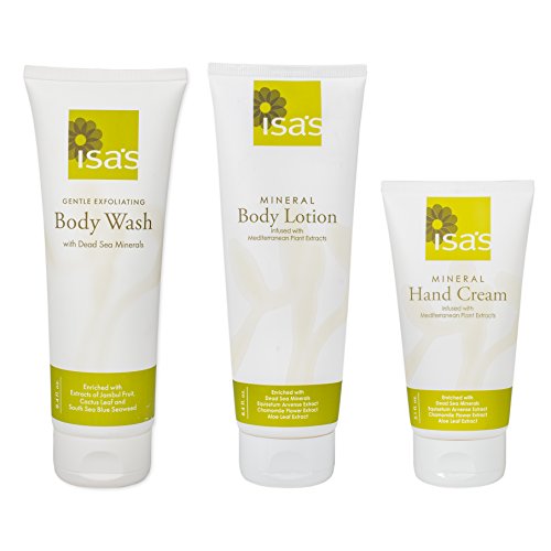 Isa's Naturals Dead Sea Minerals Body Lotion, Shower Gel and Hand Cream Gift Set