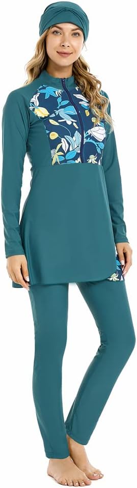 ShuoBeiter Modest Swimwear for Women Muslim Swimsuit Islamic Burkinis Long Sleeves Bathing Suit