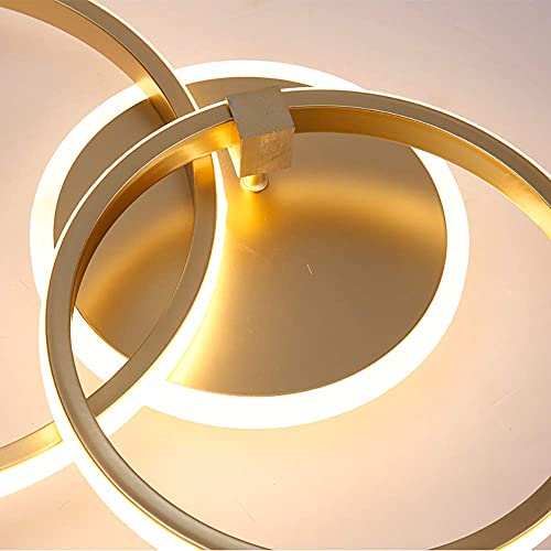 Becailyer 76W Modern LED Chandelier, 4-Ring Flush Mount Ceiling Light Round Acrylic Ceiling Lamp for Living Room Bedroom Dining Room, 6000K - image 7