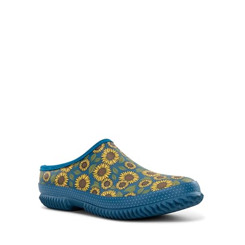 Western Chief Womens Waterproof Clog with Neoprene Lining and Rubber Outsole - Perfect for Garden and Outdoor Wear, Sunflower, 9