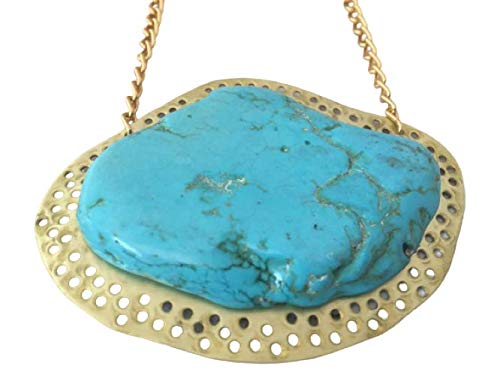Cut Brass Pendant Necklace 