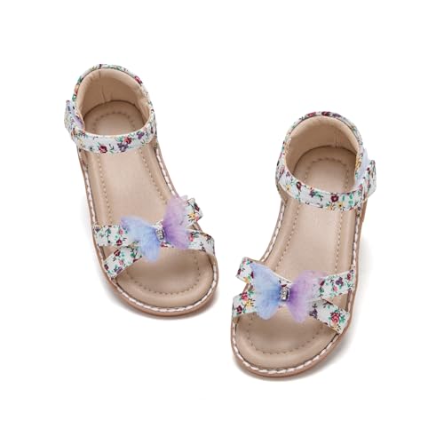 THEE BRON Toddler Girls Butterfly Floral Sandals – Comfy Sparkle Shoes for Play & Summer Adventures