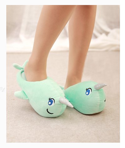 Colias Wing Narwhal Warm Winter Indoor Outdoor Slippers for Women/Little Kid4