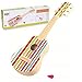 Produktbild Lelin Gestreifte Holzgitarre für Kinder, Kleinkinder, Musikinstrument, Rollenspiel, interaktives Rollenspiel, frühes Entwicklungsgeschenk für Kinder, Jungen, Mädchen, ab 3 Jahren