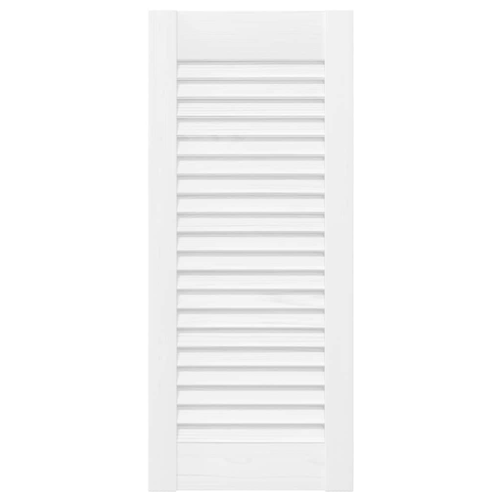 Ante per armadi, design a lamelle, colore bianco, 61,5 x 29,5 cm, 2 pezzi, in legno, ricambio per mobili, cucina, bagno, camera da letto, guardaroba, da incasso
