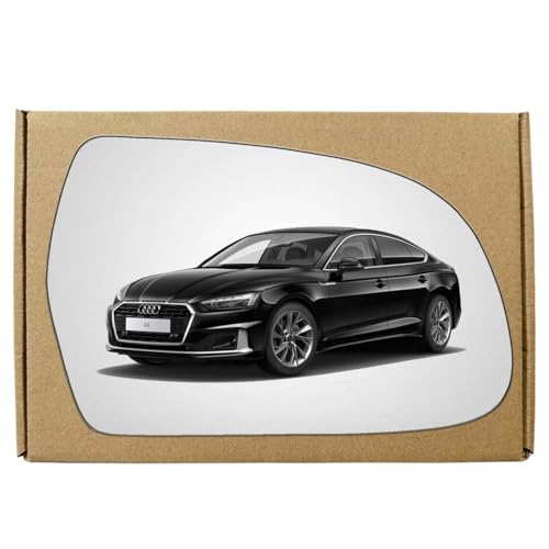 GAPlus Wing Mirror Glass Right Compatible with Audi A5 2009-2016 STICK-ON Driver Off Side with Blind Spot