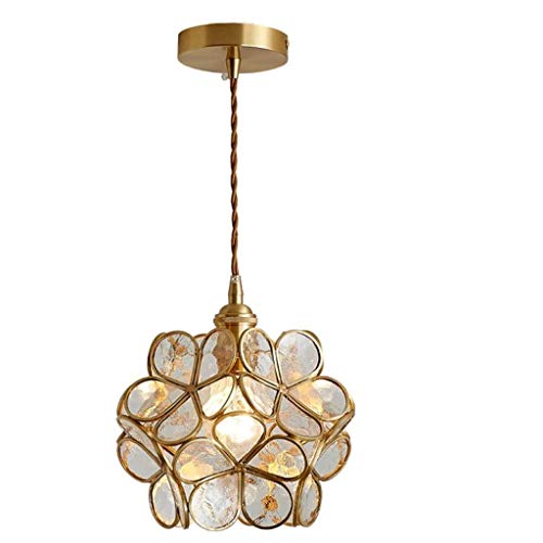 Lustre pétale vintage en verre et plafonnier chic pour salle à manger