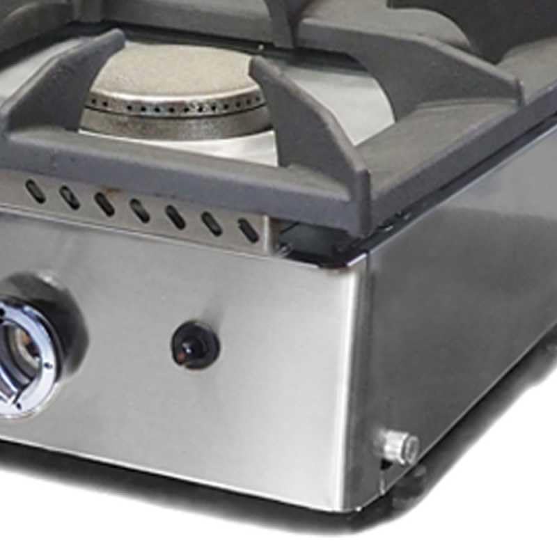 MBH - Plancha a gas industrial 600x400 mm con fogón para hostelería. Fry Top de acero laminado para cocina profesional de bar y restaurante.