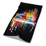 VTCTOASY Colorful Piano Keyboard Music Note Neck Gaiter Personalized Soft Windproof Face Covers Cozy Winter Neck Warmer Gator Scarfs Multipurpose Fashion Breathable Bandana Face Mask Scarf for Adult