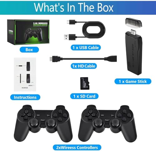 TOYTONIC-24G-Wireless-Controller-Gamepad-Set-with-64GB-Memory-Card-Plug-and-Play-Console-for-3D-Games-20000-Preloaded-Games-Dual-Controllers-HDMI-Output-and-USB-Charging-Cables