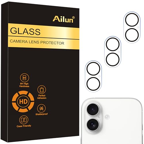 Ailun 3 Pack Camera Lens Protector for iPhone 17,Tempered Glass,9H Hardness,Ultra HD,Anti-Scratch,Case Friendly,Does not Affect Night Shots