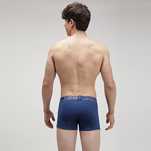 Image of sporto Men's Mid-Rise Super Soft & Comfortable Solid Cotton Square Trunks with No-Fold & No-Pinch Elastic Waistband (Combo Pack)