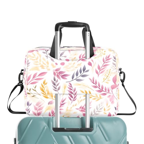 Maletín para portátil de 15.6 pulgadas con diseño hojas rosa y amarillo miniatura 6
