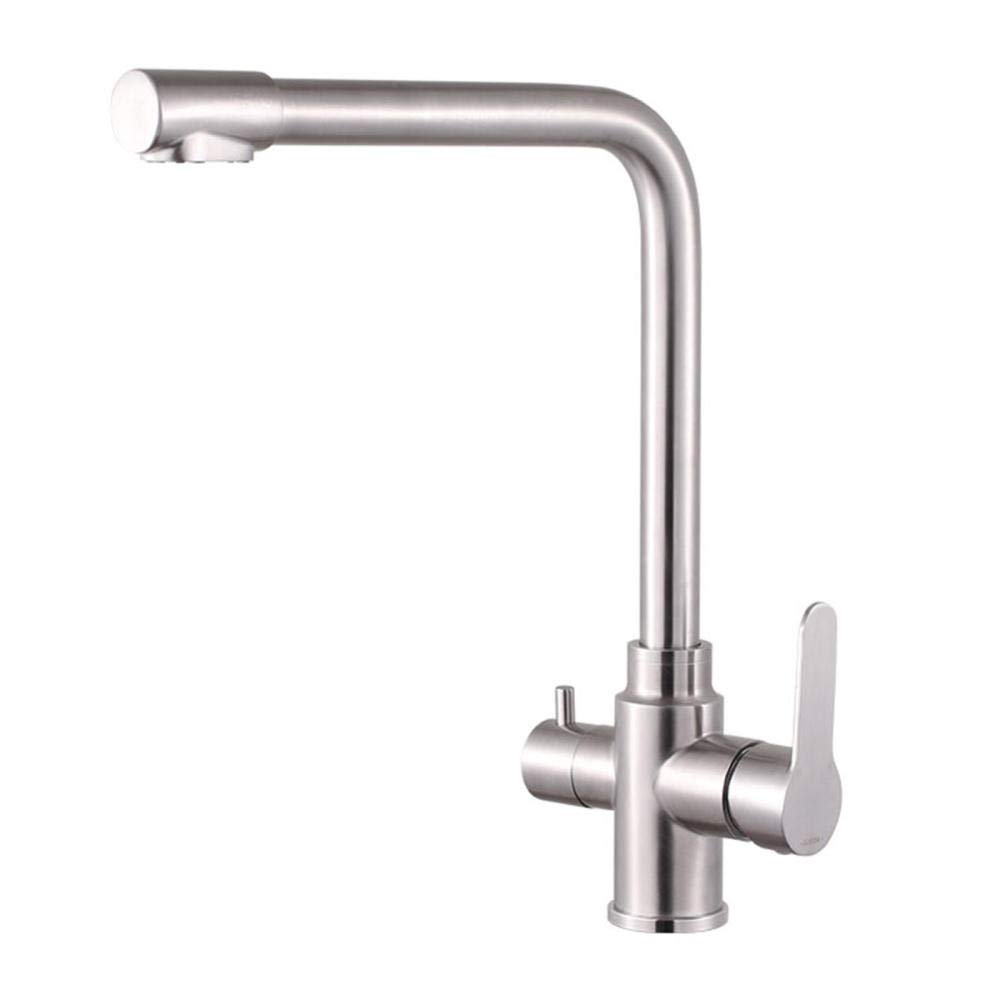 Robinet cuisine 3 en 1 mitigeur eau potable droite rotation 360